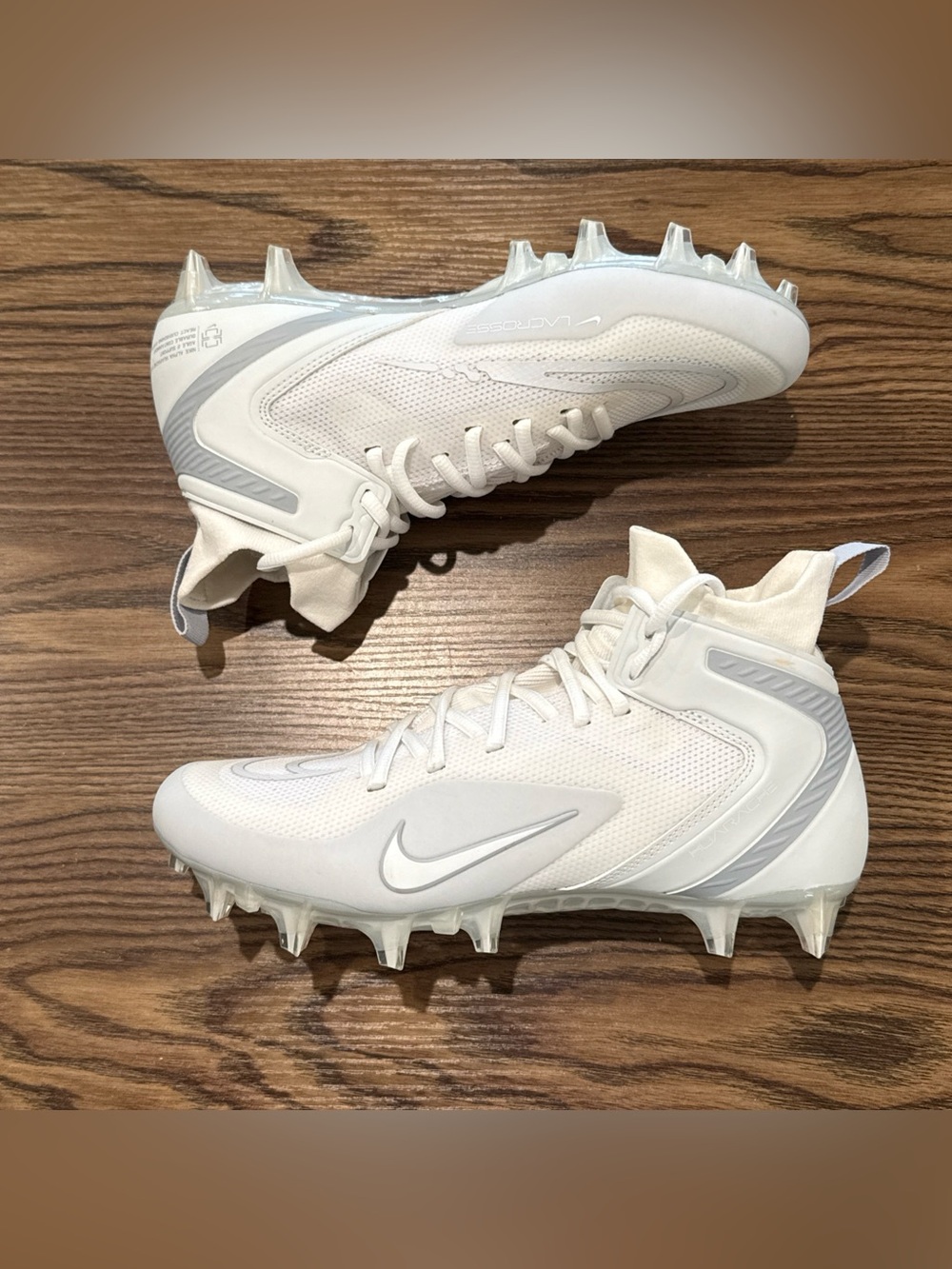 Men’s Size 7 Nike Alpha Huarache 8 Elite LAX CW4440-110 White Lacrosse Cleats